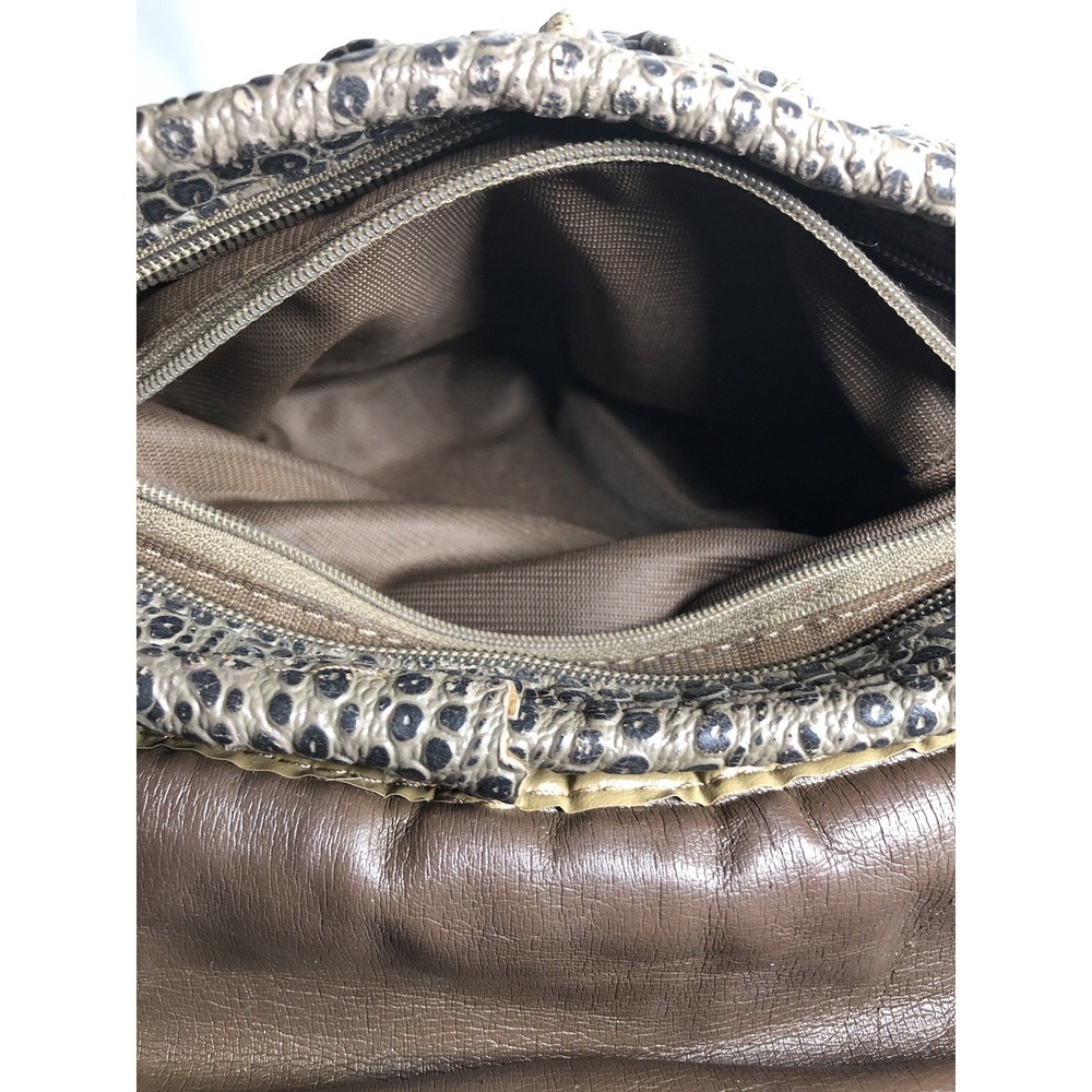 Vtg 80s Alentino Nas Crossbody Bag Boho Faux Reptile Tassel Statement FRGR SMELL - Picture 9 of 16